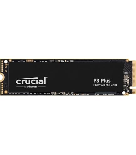 Crucial P3 Plus 1TB PCIe Gen4 3D NAND NVMe M.2 SSD, up to 5000MB/s